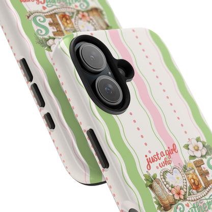 Just a Girl, Who Loves Southern Charm and Mahjong Preppy Pastel Phone Cases - Splash of Color Co.