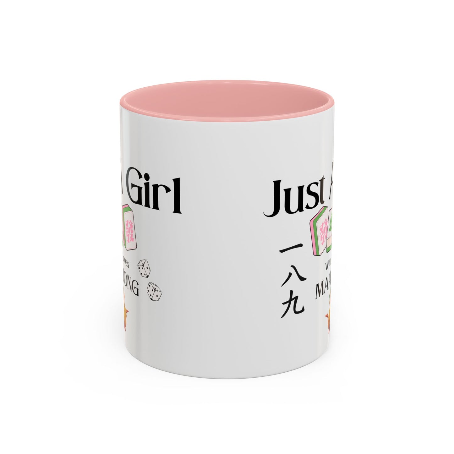Mahjong Mug - "Just A Girl Who Loves Mahjong" Accent Coffee Mug - Splash of Color Co.