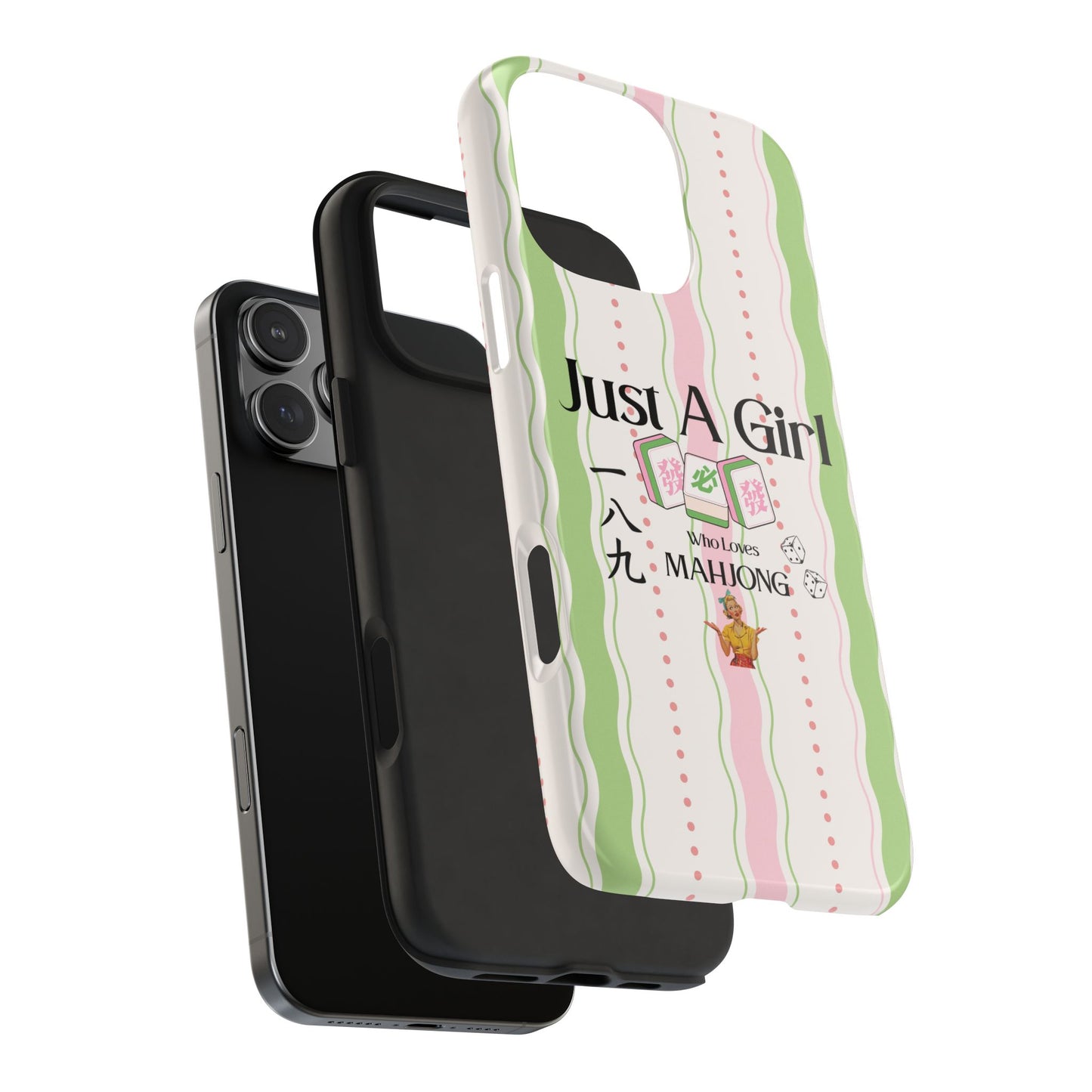 Just A Girl Who Loves Mahjong Phone Case | Mahjong Tiles Pattern - Splash of Color Co.