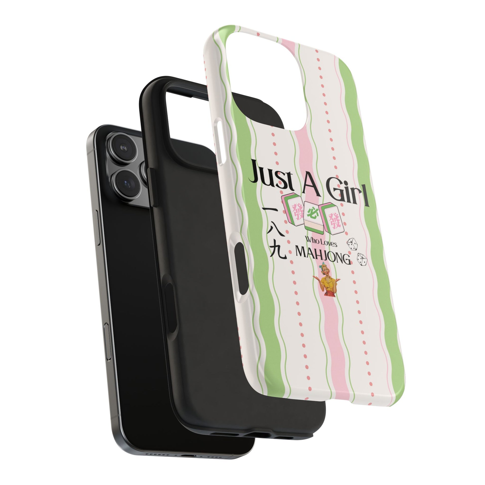 Just A Girl Who Loves Mahjong Phone Case | Mahjong Tiles Pattern - Splash of Color Co.