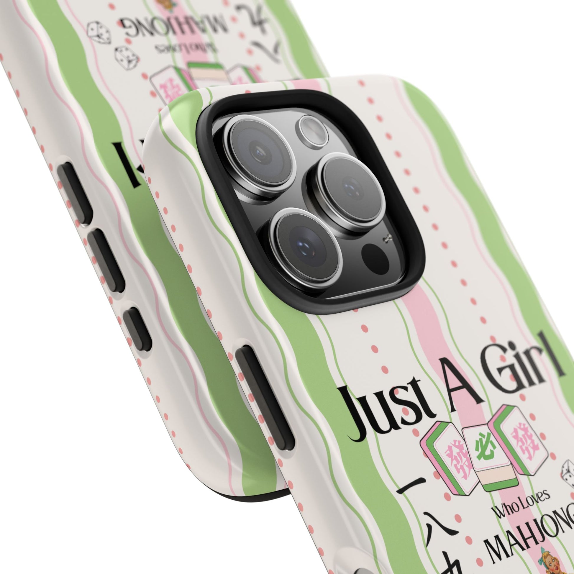 Just A Girl Who Loves Mahjong Phone Case | Mahjong Tiles Pattern - Splash of Color Co.