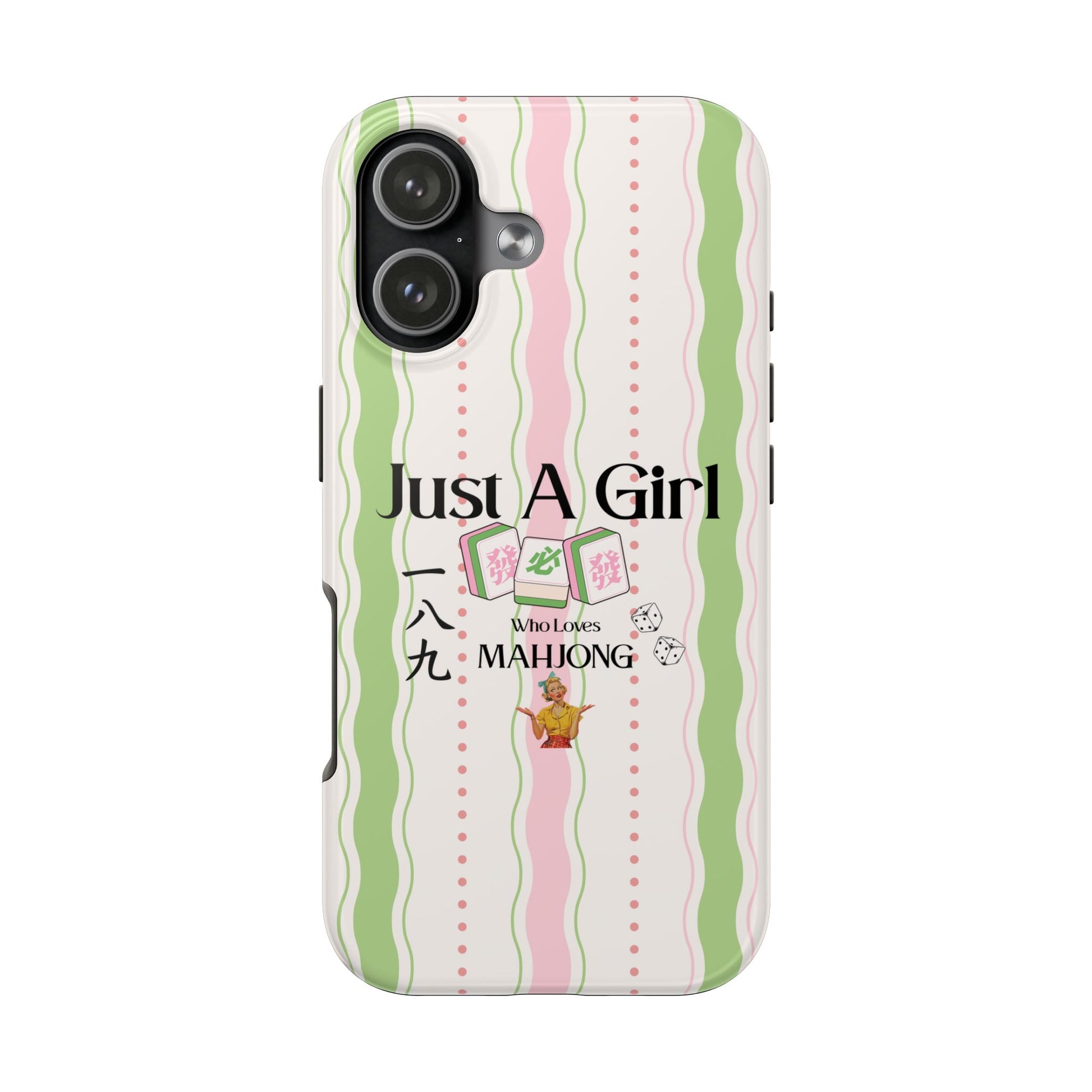 Just A Girl Who Loves Mahjong Phone Case | Mahjong Tiles Pattern - Splash of Color Co.