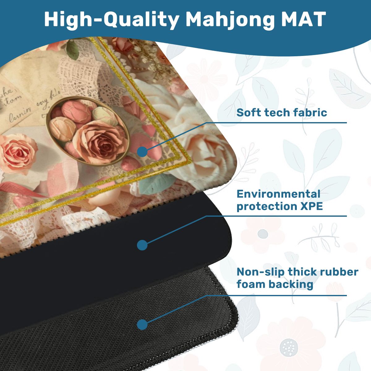 French Love Letter Victorian Mahjong Mat Lettre D'amour - Splash of Color Co.