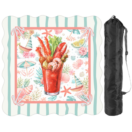 The Charleston Bloody Mary Coastal Scalloped Mahjong Mat - Splash of Color Co.