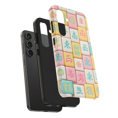 Pastel Mahjong Tile Phone Case | Cute Asian Game Pattern, Durable Protective Case - Splash of Color Co.