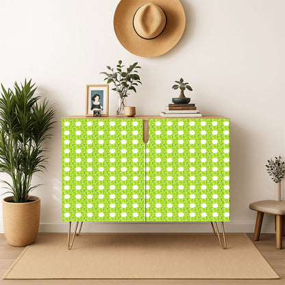 Limoncello Vintage Cane Mahjong Accessories Storage Cabinet - Splash Of Mahj And Color Co.