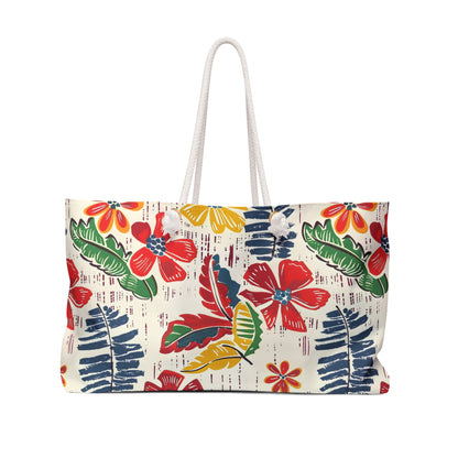 Tropical Floral Heritage Weekender Bag, Travel Tote, Mahjong Accessory Bag