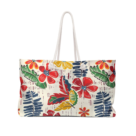 Tropical Floral Heritage Weekender Bag, Travel Tote, Mahjong Accessory Bag