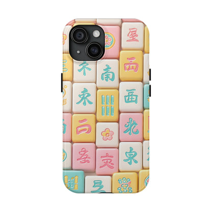 Pastel Mahjong Tile Phone Case | Cute Asian Game Pattern, Durable Protective Case - Splash of Color Co.