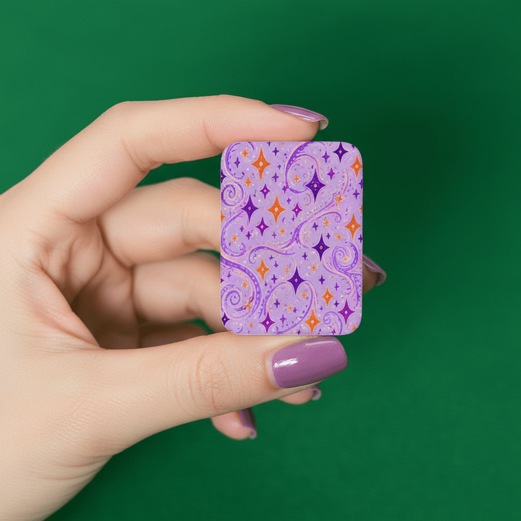 Starburst Whimsical Wizard, Purple, Orange American Mahjong Tiles And Carry Case - Splash Of Mahj And Color Co.