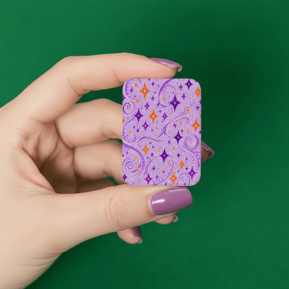 Starburst Whimsical Wizard, Purple, Orange American Mahjong Tiles And Carry Case - Splash Of Mahj And Color Co.