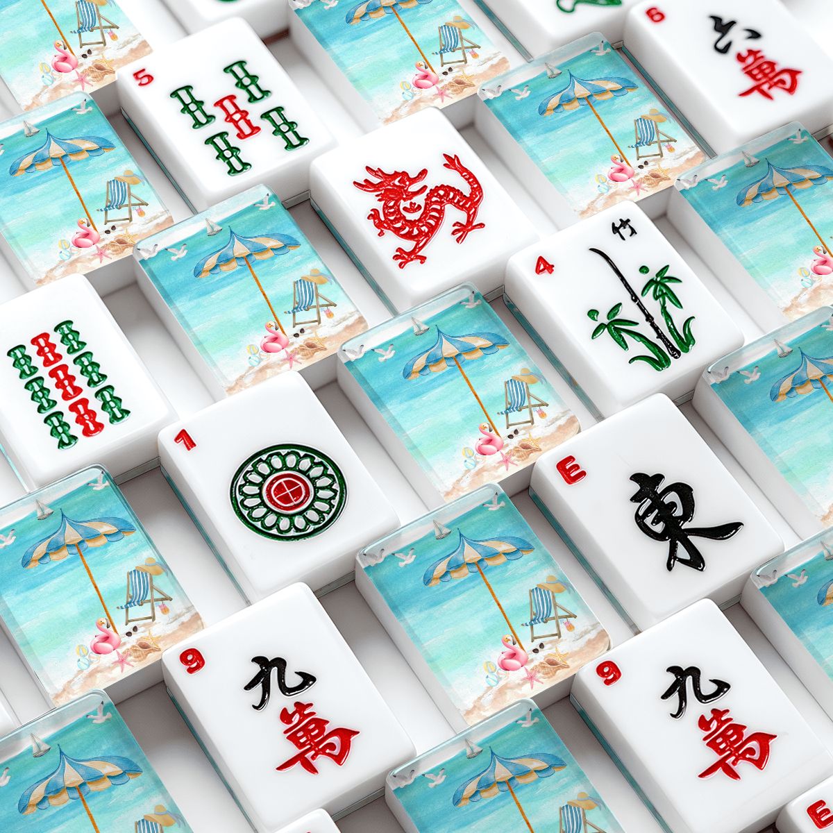 Old World Florida Nostalgic Beach American Mahjong Tiles And Carry Case - Splash of Color Co.