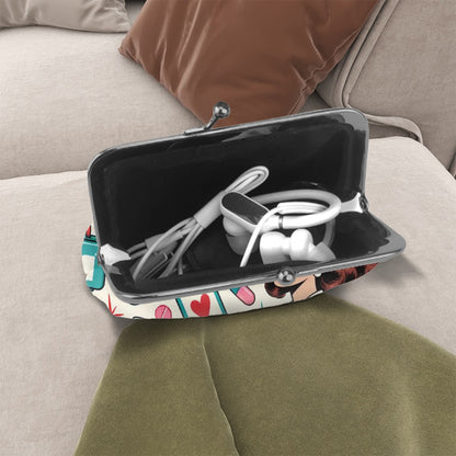 Mahj On Call Healthcare Worker Women's Leather Kiss Lock Coin Purse - Splash Of Mahj And Color Co.