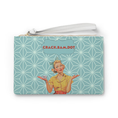 Mahjong Clutch Vintage Glam Clutch Bag Funny Mahjong Crack Bam Dot