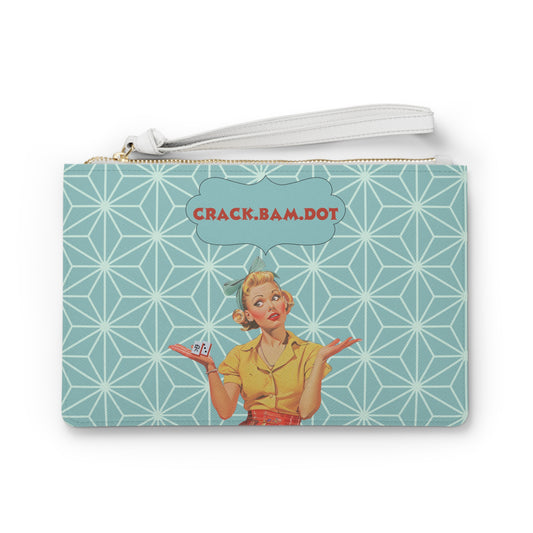 Mahjong Clutch Vintage Glam Clutch Bag Funny Mahjong Crack Bam Dot