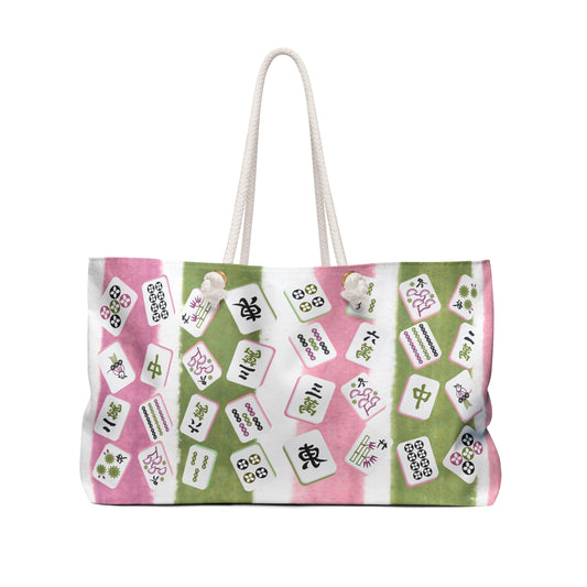 Charming Mahjong Tote Bag Weekender Bag, Stylish Travel Tote, Unique Gift for Gamers, Perfect for Weekend Getaways, Trendy Gym Bag