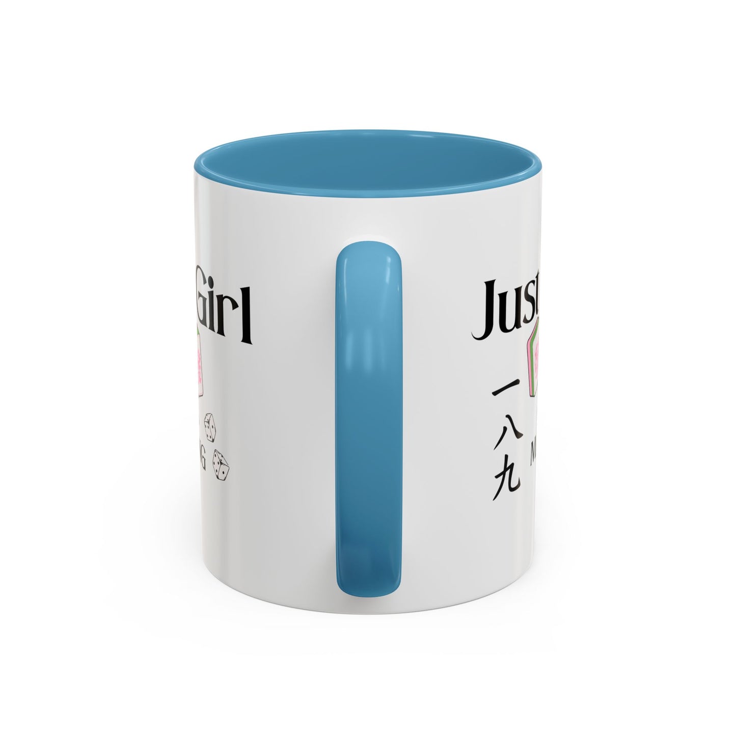 Mahjong Mug - "Just A Girl Who Loves Mahjong" Accent Coffee Mug - Splash of Color Co.