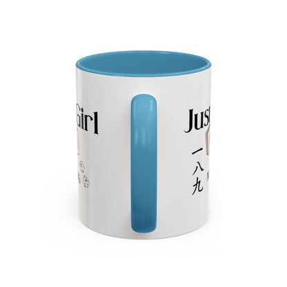 Mahjong Mug - "Just A Girl Who Loves Mahjong" Accent Coffee Mug - Splash of Color Co.