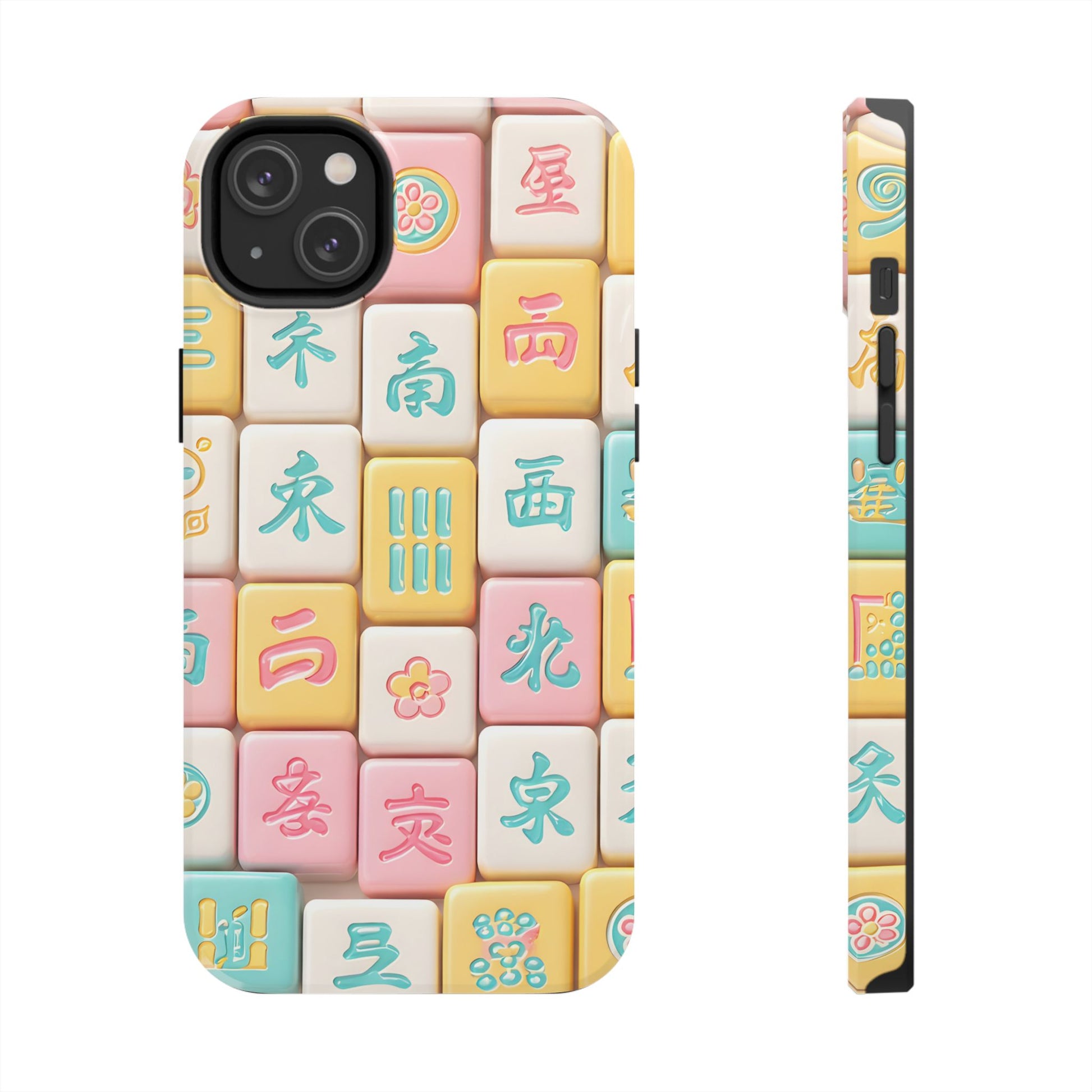 Pastel Mahjong Tile Phone Case | Cute Asian Game Pattern, Durable Protective Case - Splash of Color Co.