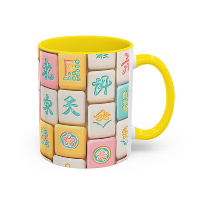 Pastel Mahjong Tile Pattern Mug | Accent Coffee Mug - Splash of Color Co.