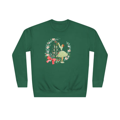 Mahjong Christmas Sweater, Vintage Holiday Wreath Sweatshirt, Books And Mahj Festive Apparel - Splash of Color Co.