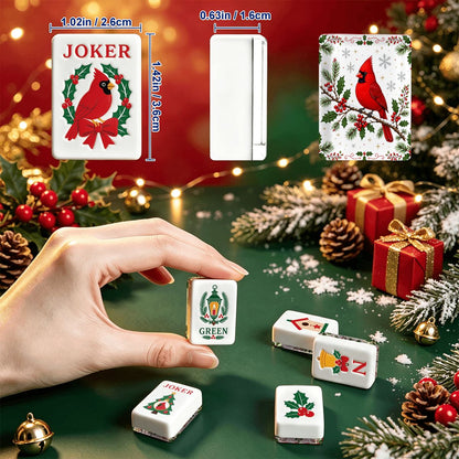 Cardinal Christmas Nostalgic Memories Mahjong Engraved Tiles And Carry Case