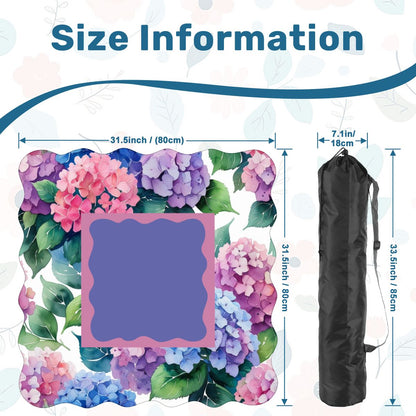 Watercolor Blooming Hydrangeas Scalloped Mahjong Mat - Splash of Color Co.