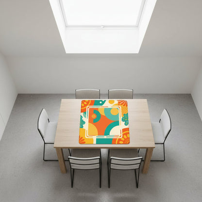 The Modern GeoFlare Mahjong Game Mat, Orange Burst - Splash of Color Co.