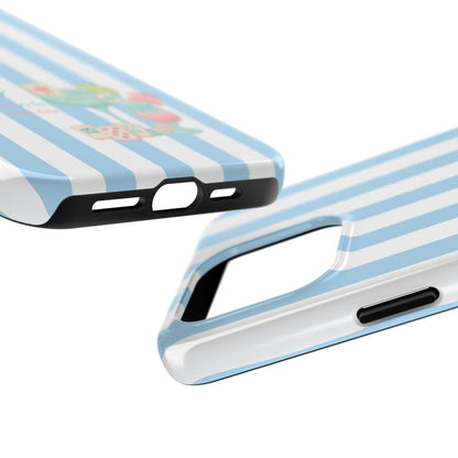 Mahjong Phone Case, Funny It's Kong O' Clock Somewhere, Blue White Preppy Style