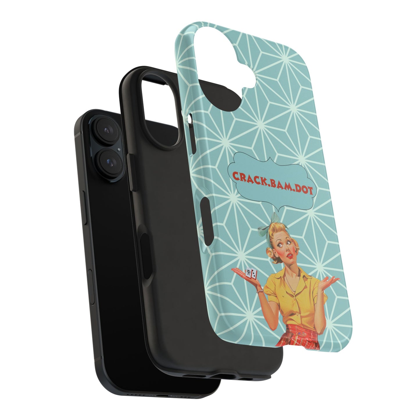Mahjong Funny Phone Case, Crack Bam Dot  Vintage Style, Funny Gift for Friends, Durable Protection, Perfect for Any Occasion