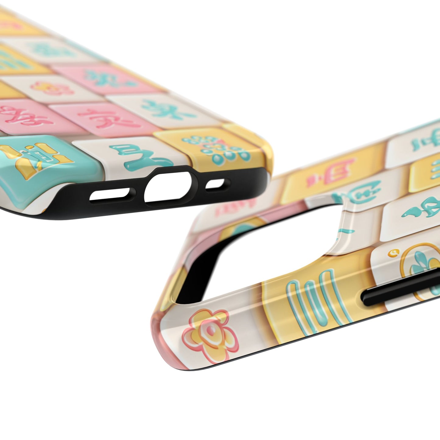 Pastel Mahjong Tile Phone Case | Cute Asian Game Pattern, Durable Protective Case - Splash of Color Co.