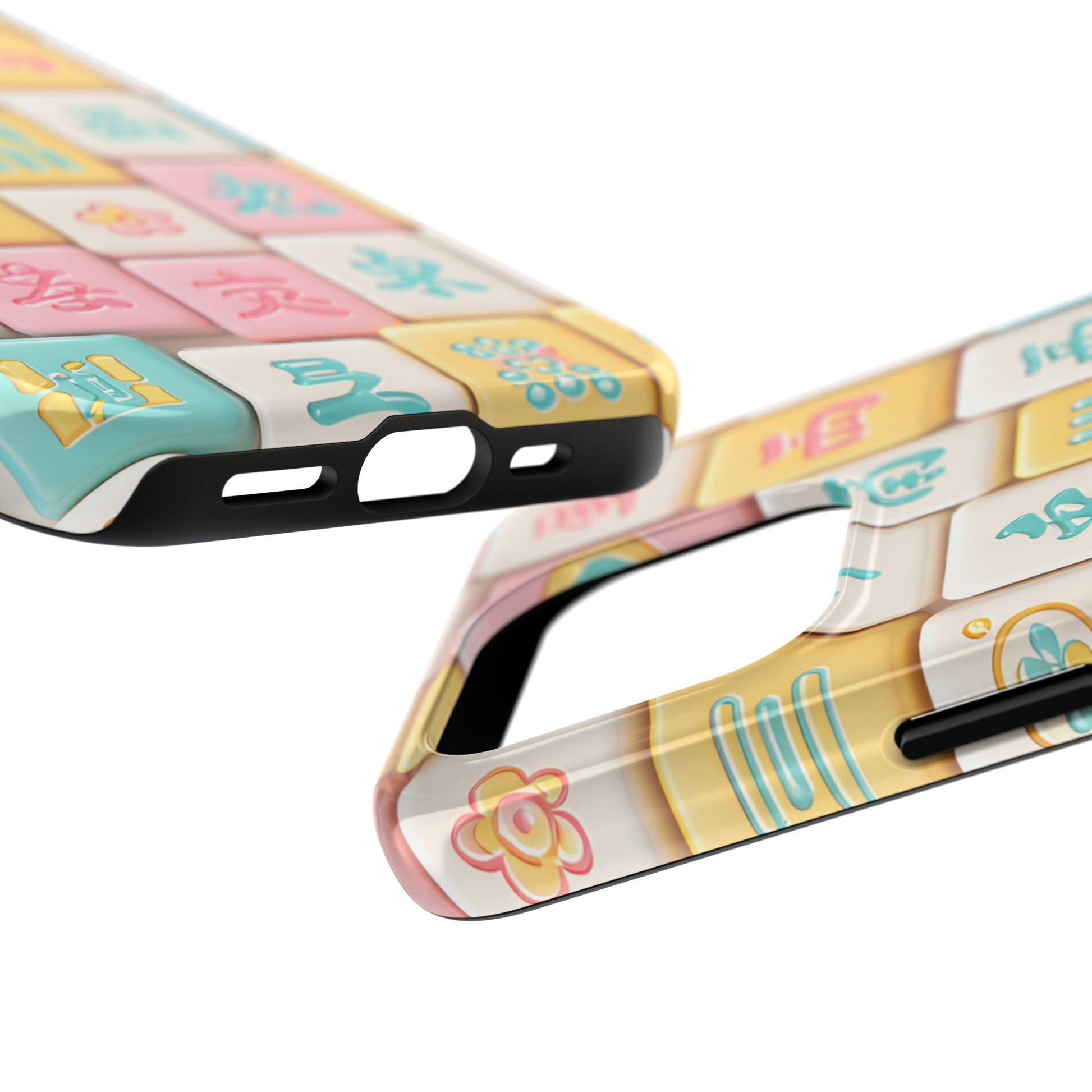 Pastel Mahjong Tile Phone Case | Cute Asian Game Pattern, Durable Protective Case - Splash of Color Co.