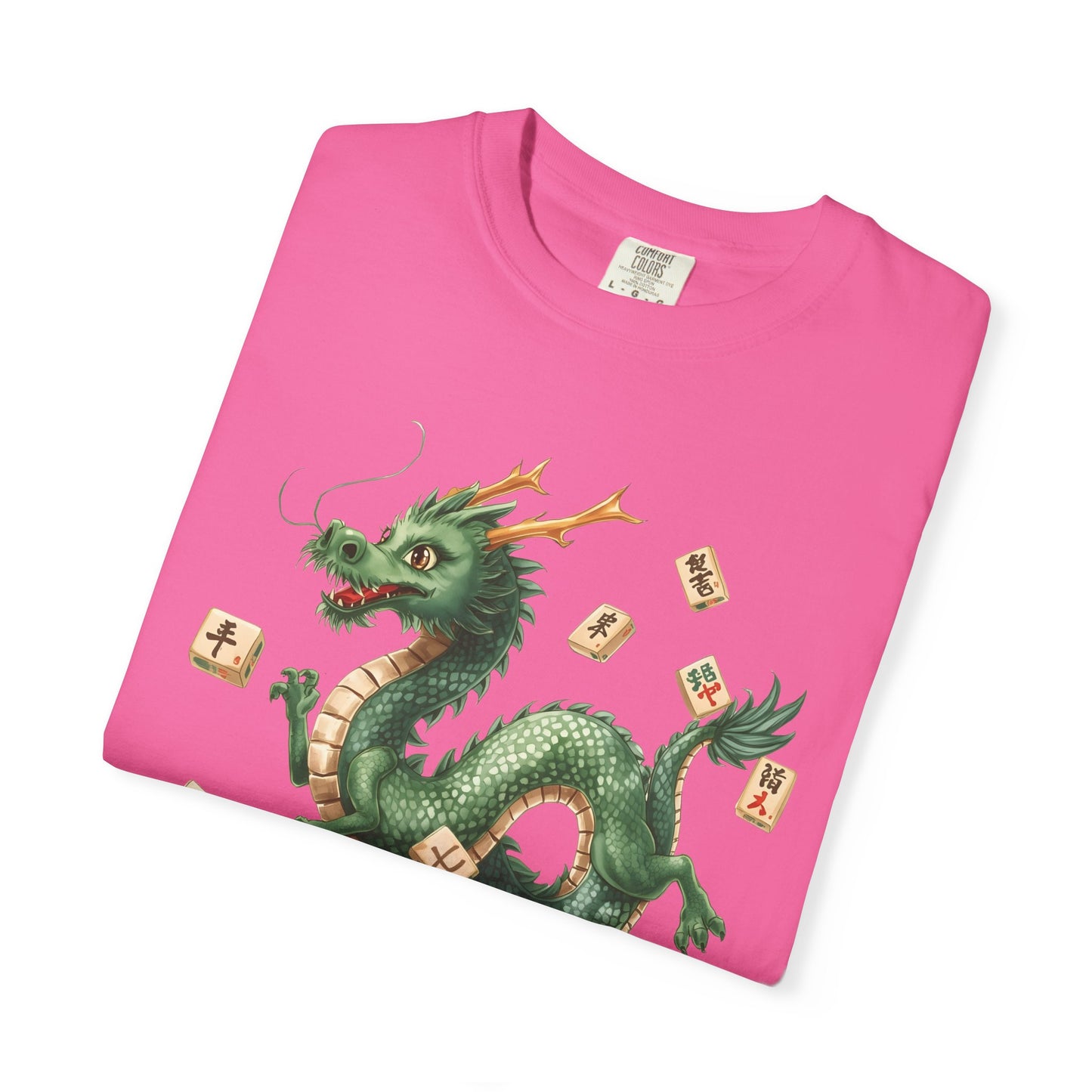Mahjong Dragon T-Shirt — Vintage Green Dragon Mahjong Tiles Tee - Splash of Color Co.