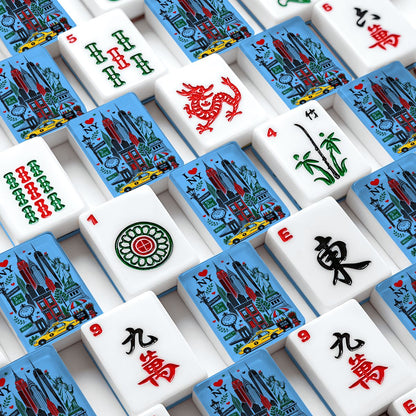 New York City American Mahjong Tiles And Carry Case - Splash Of Mahj And Color Co.