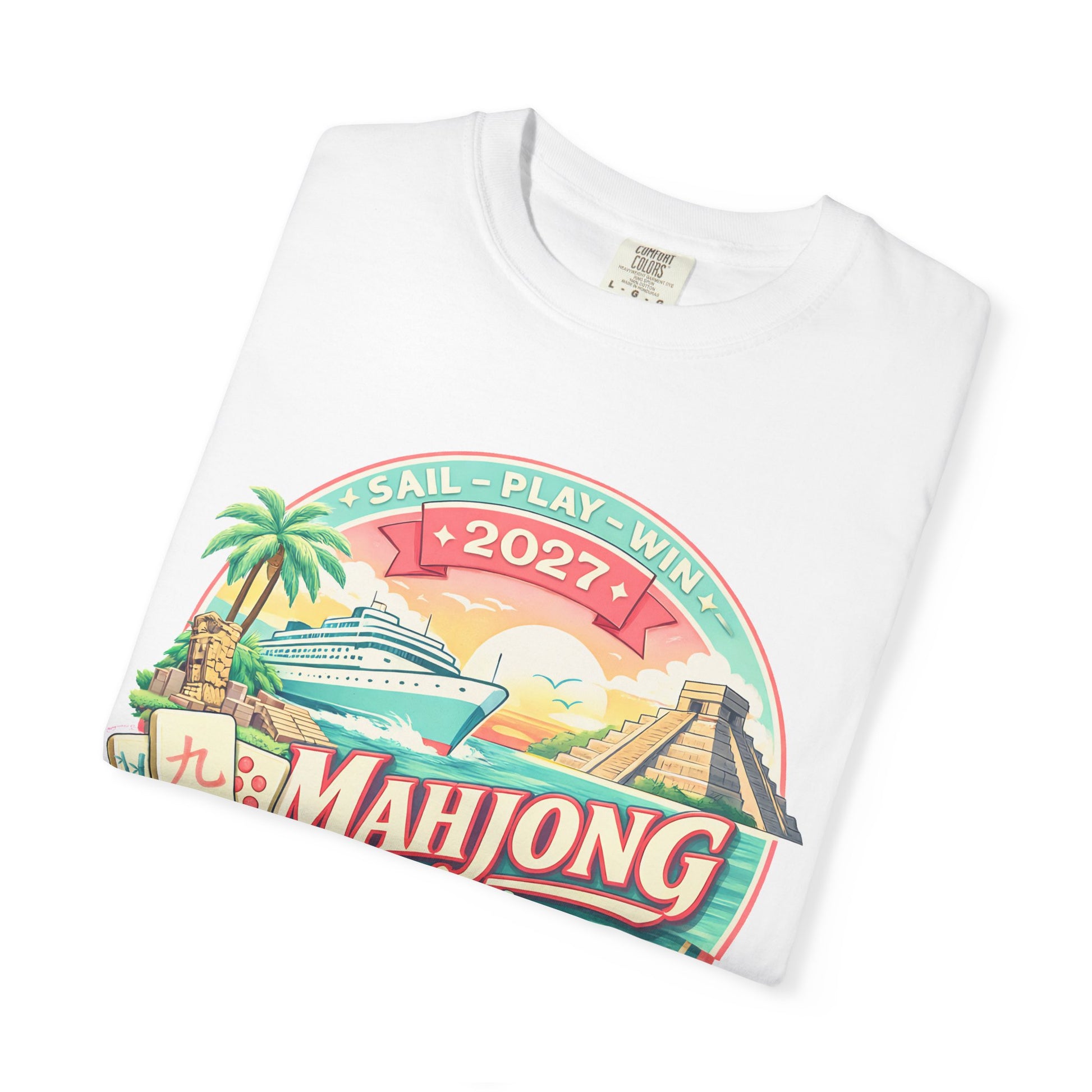 Mahjong Cruise 2027 T-Shirt — 2027 Mexico & Honduras Vintage Cruise Tee - Splash of Color Co.