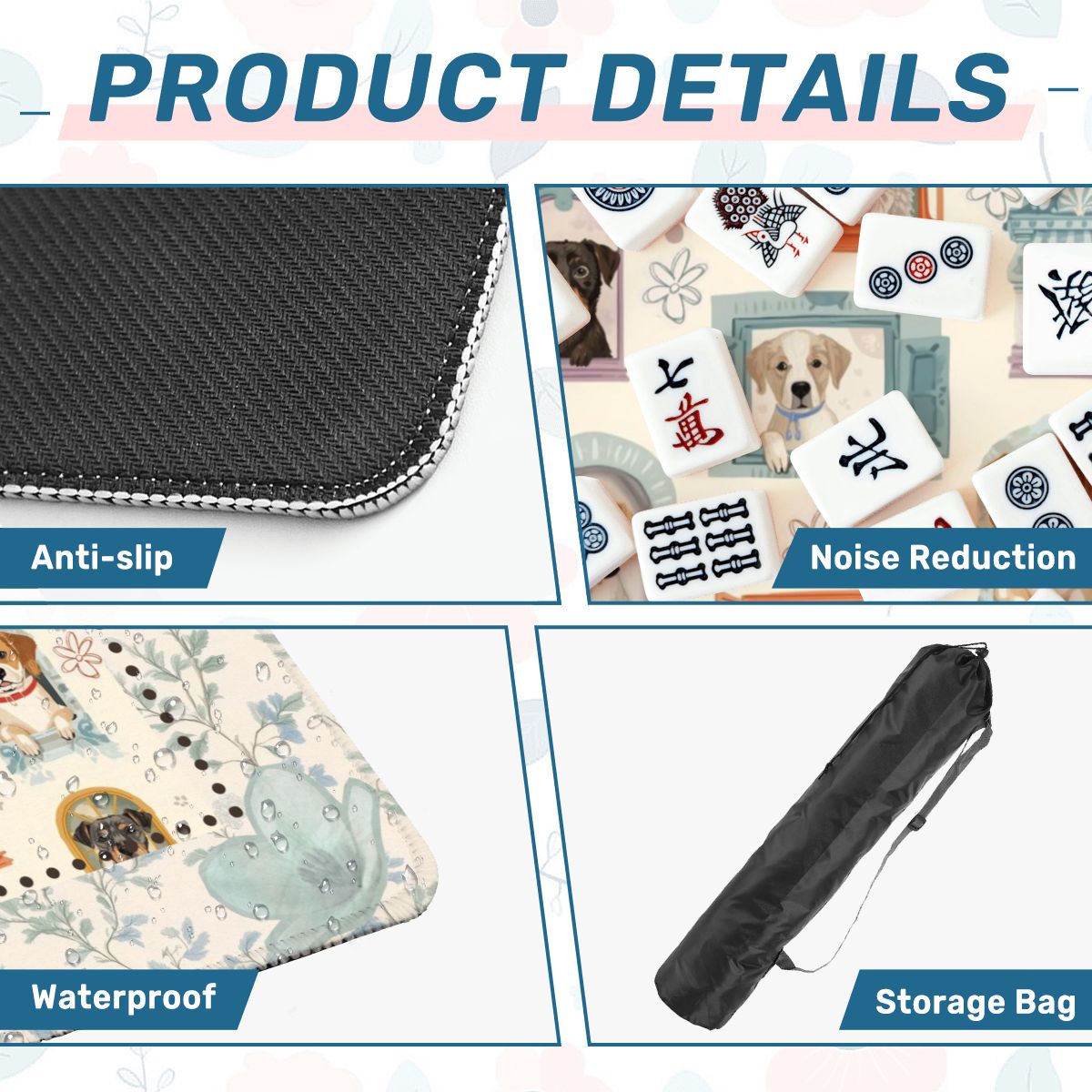 How Much Is That Doggie In The Window Whimsical Dog Mahjong Mat - Splash of Color Co.