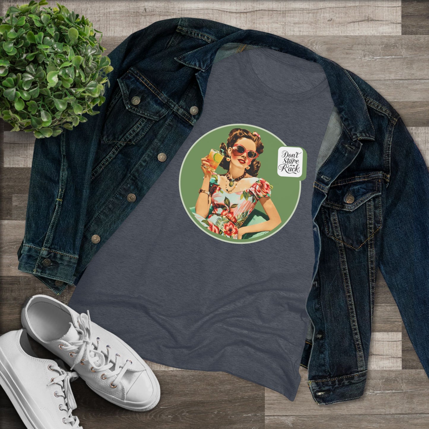 Funny Mahjong Tee, Don't Stare At My Rack Women's Cut