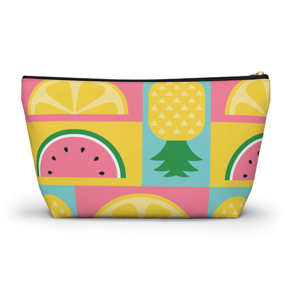 Mahj On The Run Tile Travel Pouch Tropical Fruit Pattern Accessory Pouch - Splash of Color Co.