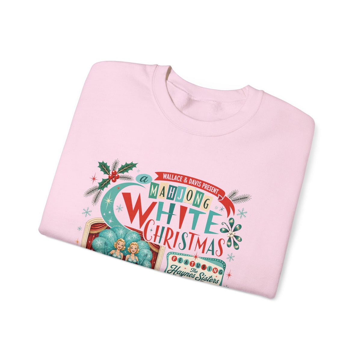 White Christmas Crewneck Vintage Holiday Mahjong Lover Sweatshirt