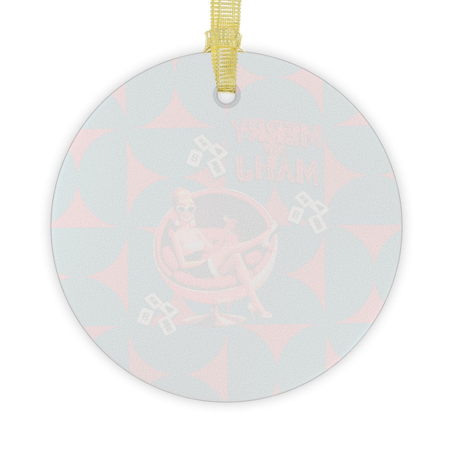 Nostalgic Mahjong Christmas Ornament, Fashion Gal Whimsy Mahj Christmas Glass Ornament