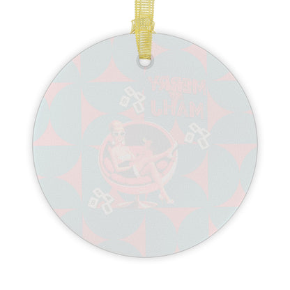Nostalgic Mahjong Christmas Ornament, Fashion Gal Whimsy Mahj Christmas Glass Ornament
