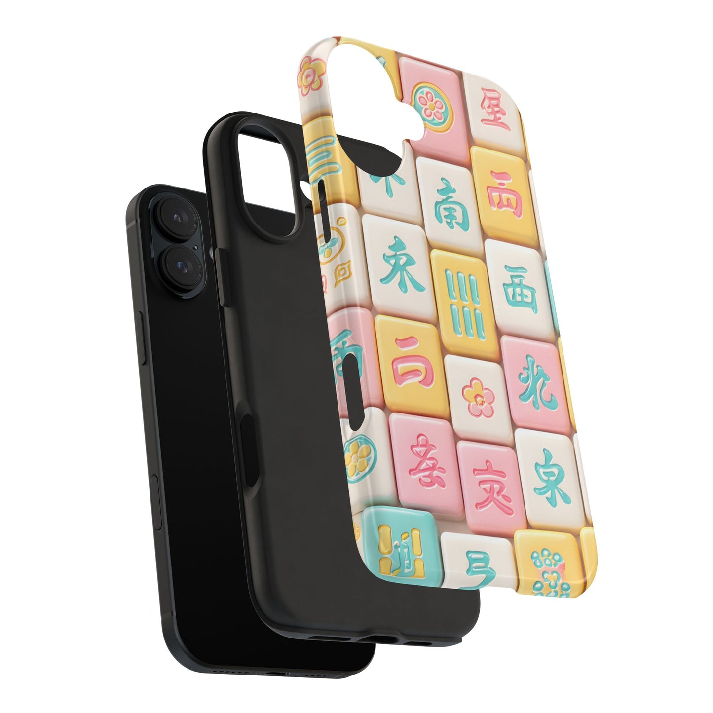 Pastel Mahjong Tile Phone Case | Cute Asian Game Pattern, Durable Protective Case - Splash of Color Co.