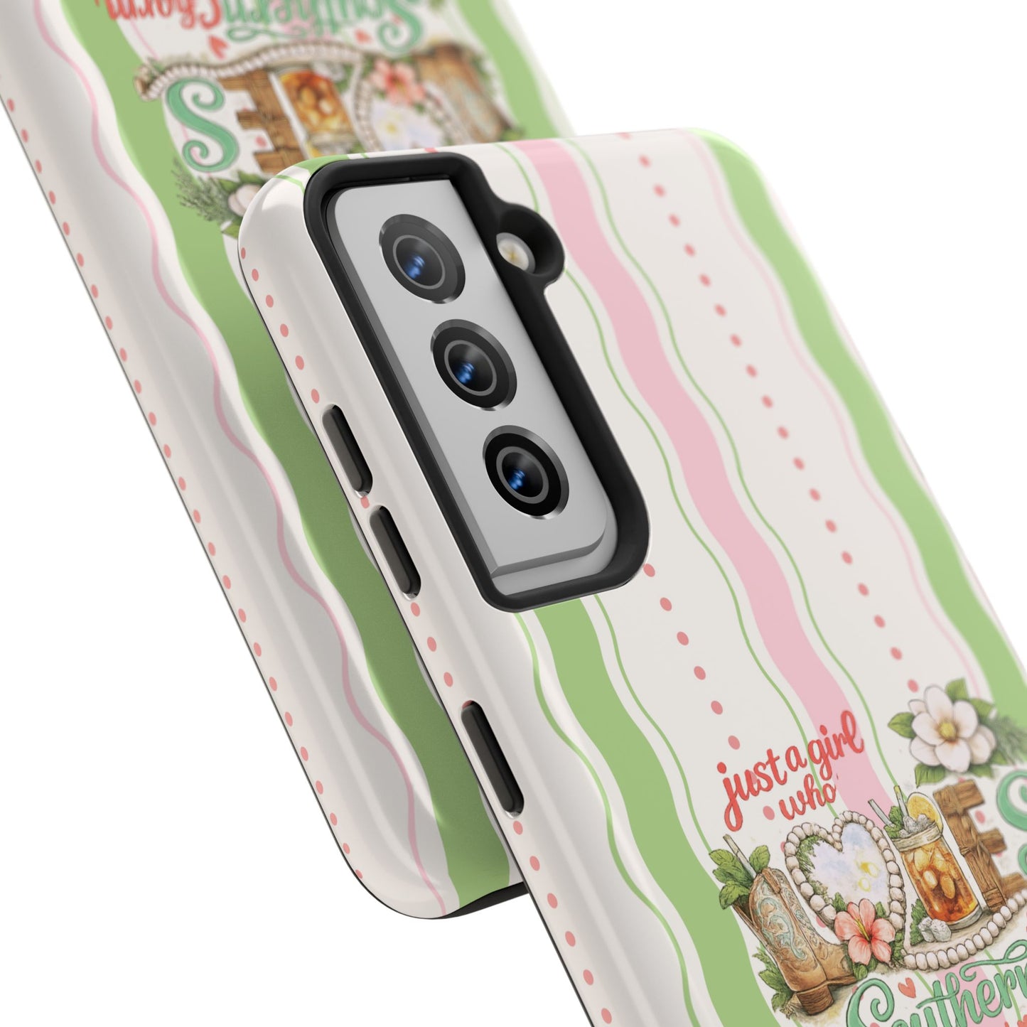 Just a Girl, Who Loves Southern Charm and Mahjong Preppy Pastel Phone Cases - Splash of Color Co.