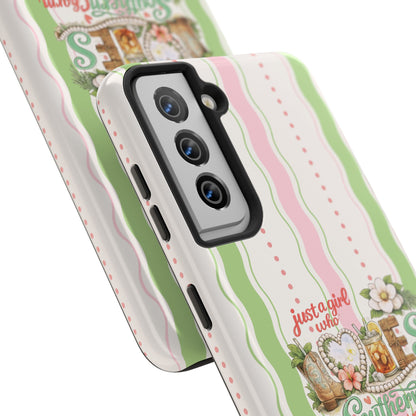 Just a Girl, Who Loves Southern Charm and Mahjong Preppy Pastel Phone Cases - Splash of Color Co.