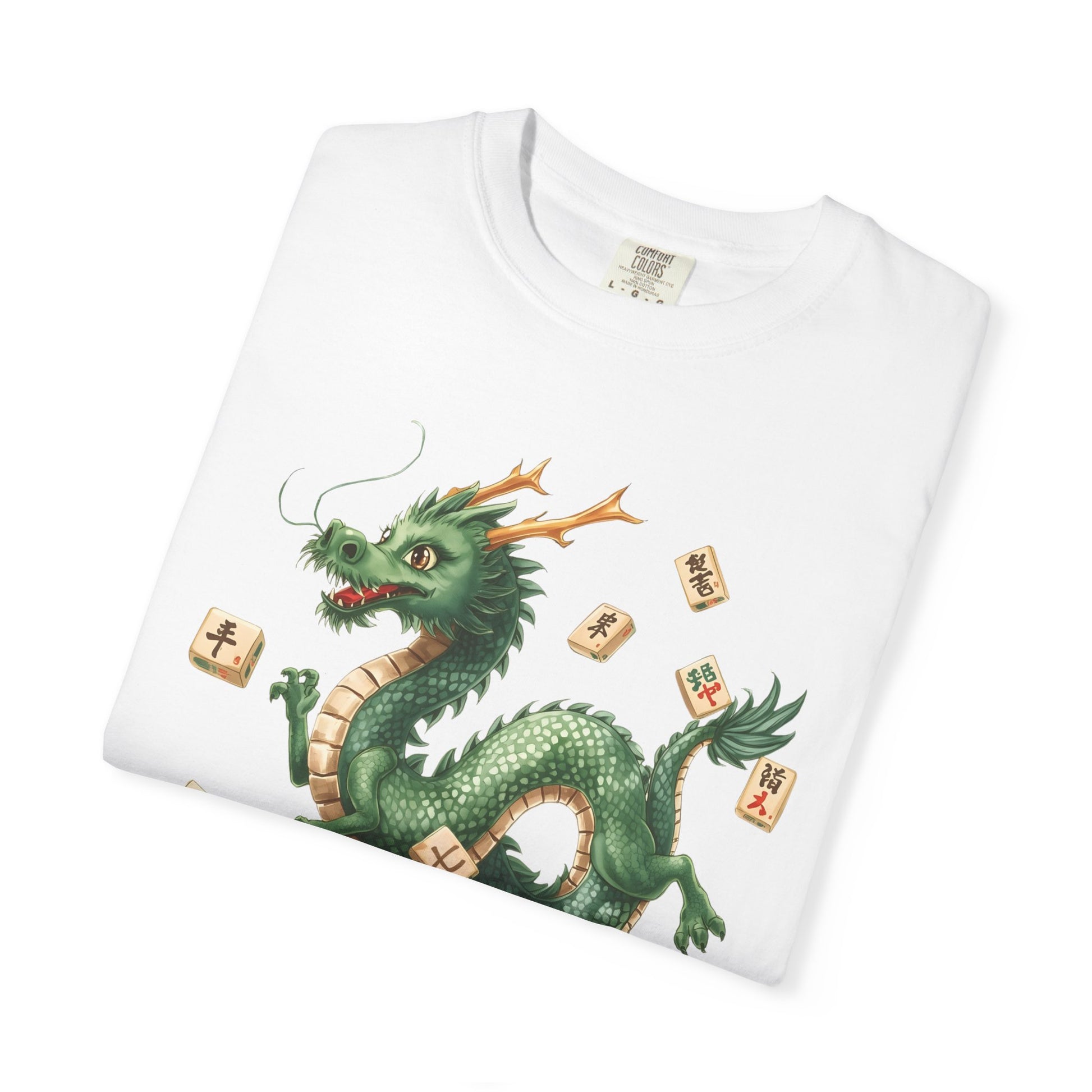 Mahjong Dragon T-Shirt — Vintage Green Dragon Mahjong Tiles Tee - Splash of Color Co.