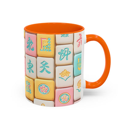 Pastel Mahjong Tile Pattern Mug | Accent Coffee Mug - Splash of Color Co.