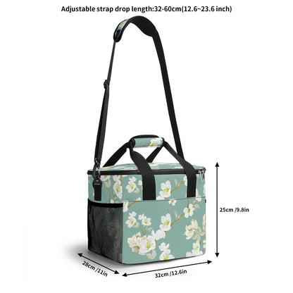 Whimsical Dogs Playing Mahjong Floral Asian Designed Cooler Bag For Game Nights Or Pool Side