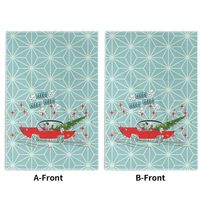Funny Christmas Mahjong Beep Beep Vintage Nostalic Couple Christmas Kitchen Bath Hand Towels