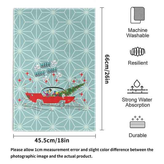 Funny Christmas Mahjong Beep Beep Vintage Nostalic Couple Christmas Kitchen Bath Hand Towels