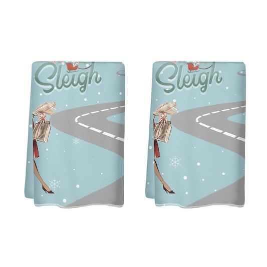 Mahjong Christmas Kitchen Bath Tea Towels, Funny Sleigh Queen Vintage Nostalgia Mahj Gift